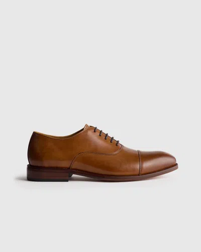 Quince Men's Italian Leather Cap Toe Oxford In Brown