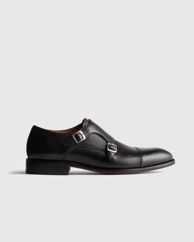 Quince Men's Italian Leather Monk Strap Oxford In Black