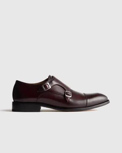 Quince Men's Italian Leather Monk Strap Oxford In Burgundy