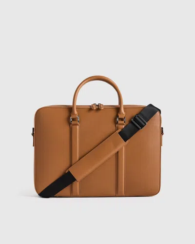 Quince Men's Italian Saffiano Briefcase In Brown