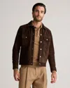 Quince Men's Italian Suede Trucker Jacket In Espresso