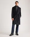 Quince Men's Italian Wool Belted Overcoat In Black