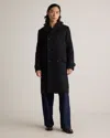 Quince Men's Italian Wool Double-breasted Officer Topcoat In Black