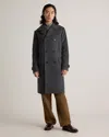 Quince Men's Italian Wool Double-breasted Officer Topcoat In Heather Charcoal