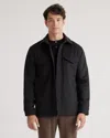Quince Men's Italian Wool Overshirt In Black