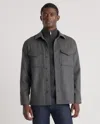 Quince Men's Italian Wool Overshirt In Heather Charcoal