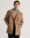 Quince Men's Italian Wool Peacoat In Dark Camel