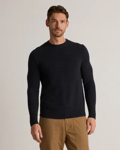 Quince Men's Luxe Baby Cashmere Crewneck Sweater In Heather Caviar