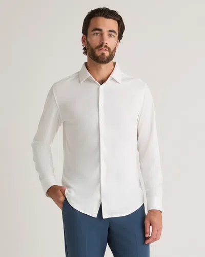 Quince Men's Luxe Comfort Stretch Pique Button Down In White