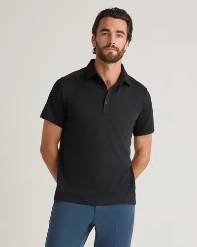 Quince Men's Luxe Comfort Stretch Pique Polo In Black