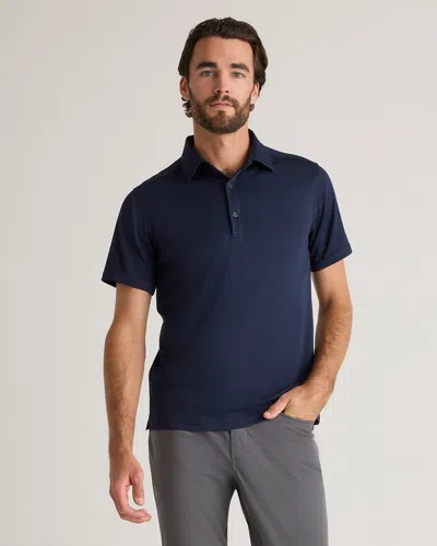 Quince Men's Commuter Stretch Pique Polo In Navy