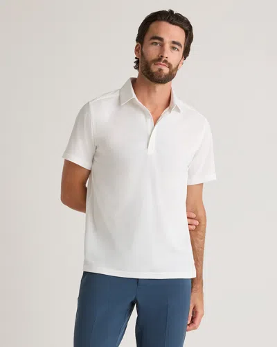 Quince Men's Commuter Stretch Pique Polo In White