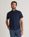 QUINCE MEN'S COMMUTER STRETCH PIQUE SHORT SLEEVE BUTTON DOWN