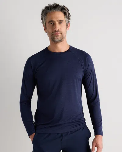 Quince Men's Mesh Performance Training Long Sleeve T-shirt In Blue