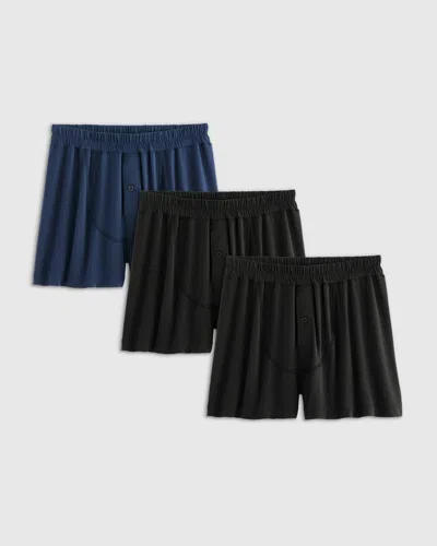 Quince Men's Micromodal Stretch Boxer Short In Navy/black