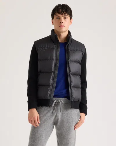 Quince Men's Mixed Media Down And Cashmere Jacket In Black