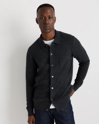 Quince Men's Mongolian Cashmere Button Down Sweater In Gray