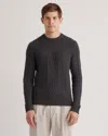 Quince Men's Mongolian Cashmere Cable Crewneck Sweater In Charcoal