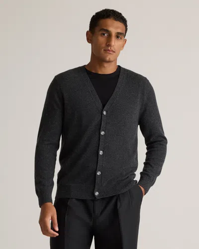 Quince Men's Mongolian Cashmere Cardigan Sweater In Heather Charcoal