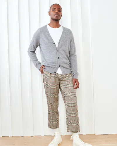 Quince Men's Mongolian Cashmere Cardigan Sweater In Heather Grey