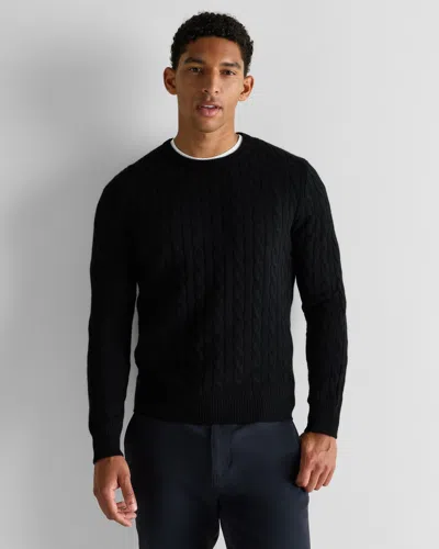 Quince Men's Mongolian Cashmere Classic Cable Crewneck Sweater In Black