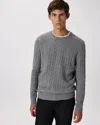 Quince Men's Mongolian Cashmere Classic Cable Crewneck Sweater In Gray