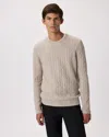 Quince Men's Mongolian Cashmere Classic Cable Crewneck Sweater In Neutral