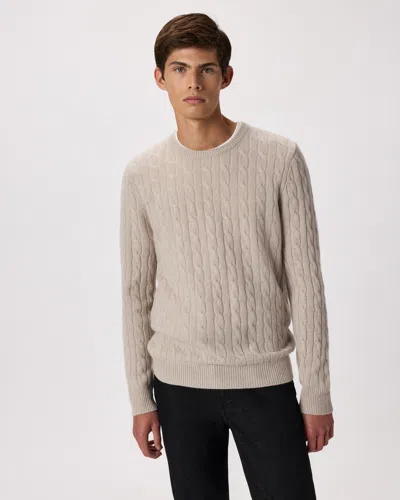 Quince Men's Mongolian Cashmere Classic Cable Crewneck Sweater In Neutral