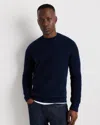 Quince Men's Mongolian Cashmere Fisherman Crewneck Sweater In Blue