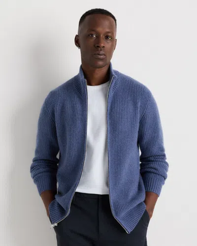 Quince Men's Mongolian Cashmere Fisherman Full Zip Sweater