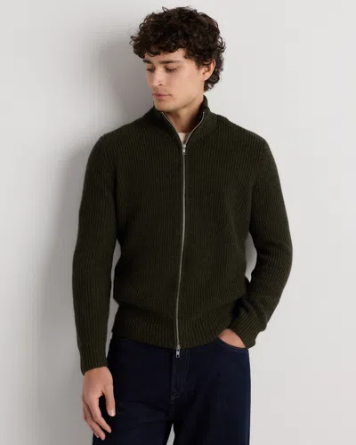 Quince Men's Mongolian Cashmere Fisherman Full Zip Sweater
