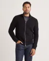 Quince Men's Mongolian Cashmere Fisherman Full Zip Sweater In Black