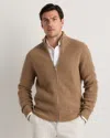Quince Men's Mongolian Cashmere Fisherman Full Zip Sweater In Brown
