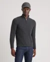 Quince Men's Mongolian Cashmere Fisherman Quarter Zip Sweater In Charcoal