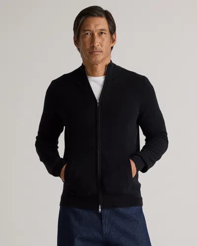 Quince Men's Mongolian Cashmere Full Zip Sweater In Black