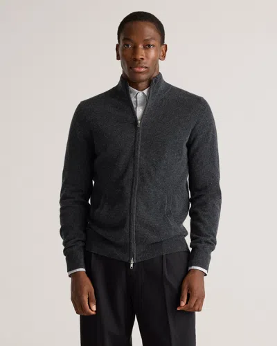 Quince Men's Mongolian Cashmere Full Zip Sweater In Charcoal