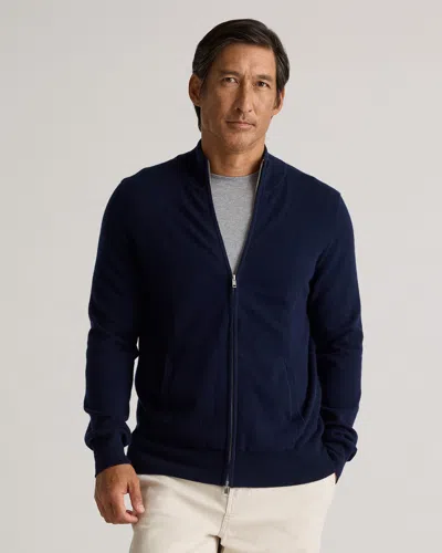 Quince Men's Mongolian Cashmere Full Zip Sweater In True Navy