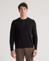 Quince Men's Mongolian Cashmere Henley Sweater In Black
