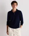 Quince Men's Mongolian Cashmere Polo Sweater In Blue