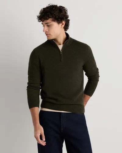 Quince Men's Mongolian Cashmere Quarter Zip Sweater In Black