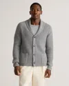 Quince Men's Mongolian Cashmere Shawl Collar Cardigan Sweater In Heather Grey