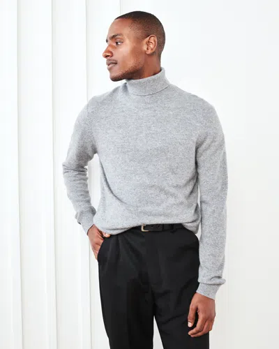 Quince Men's Mongolian Cashmere Sweater In Heather Grey