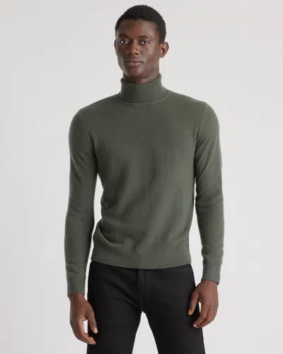 Quince Men's Mongolian Cashmere Turtleneck Sweater In Moss