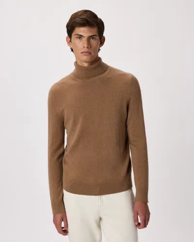 Quince Men's Mongolian Cashmere Turtleneck Sweater In Brown