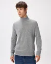Quince Men's Mongolian Cashmere Turtleneck Sweater In Gray