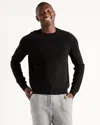 Quince Men's Mongolian Cashmere Waffle Sweatshirt In Black