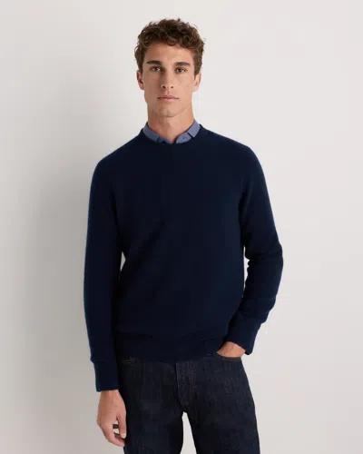 Quince Men's Mongolian Cashmere Waffle Sweatshirt In Blue