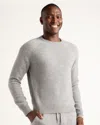 Quince Men's Mongolian Cashmere Waffle Sweatshirt In Heather Grey