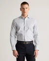 Quince Men's Non-iron Dress Shirt In Light Grey/white Stripe
