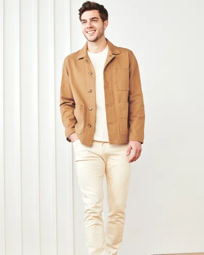 Quince Men's Organic Comfort Stretch Chore Jacket In Tobacco